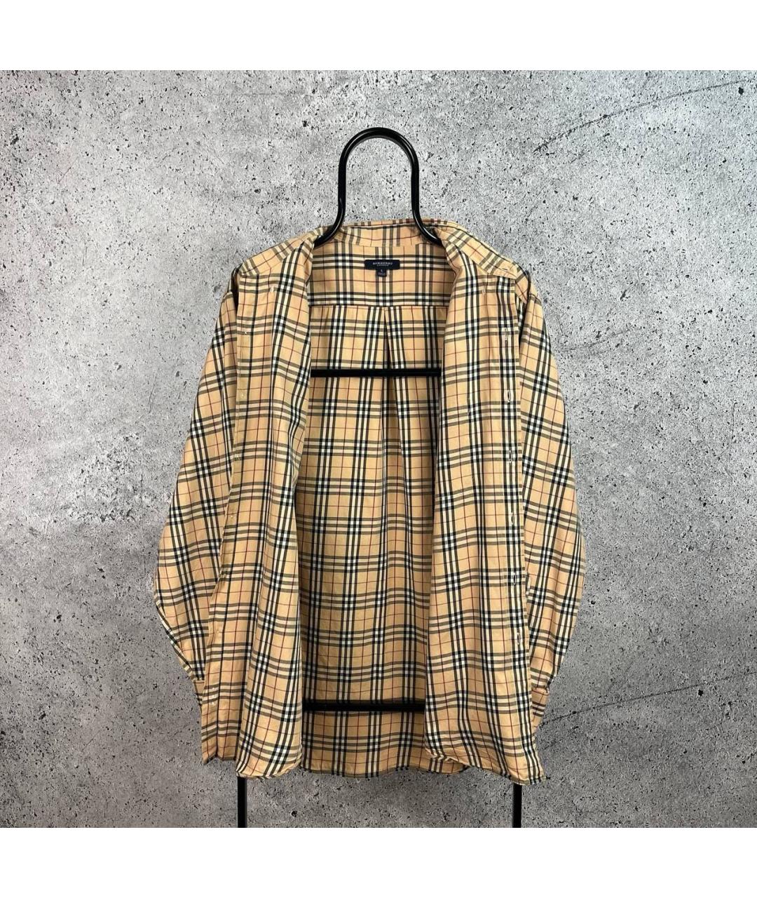 BURBERRY Бежевая хлопковая классическая рубашка, фото 2