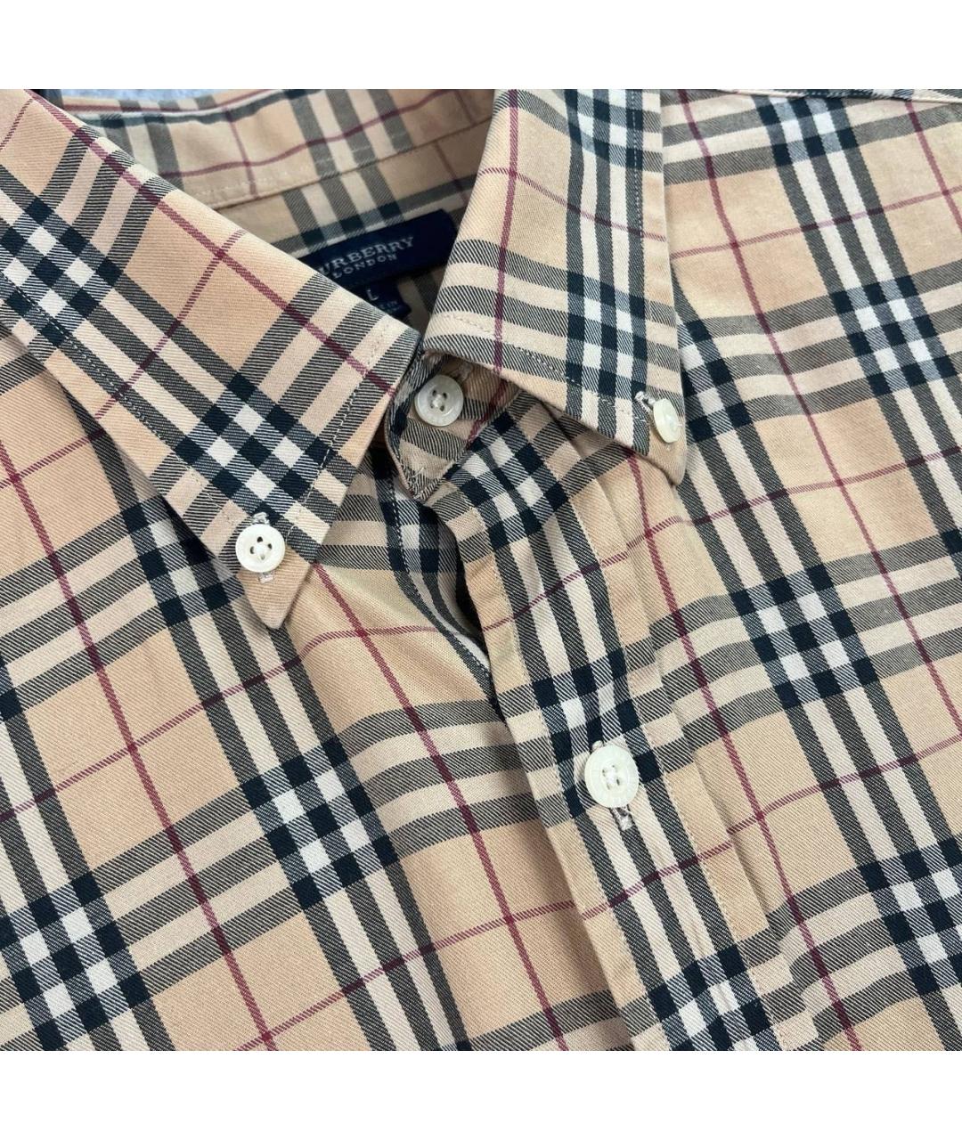 BURBERRY Бежевая хлопковая классическая рубашка, фото 6