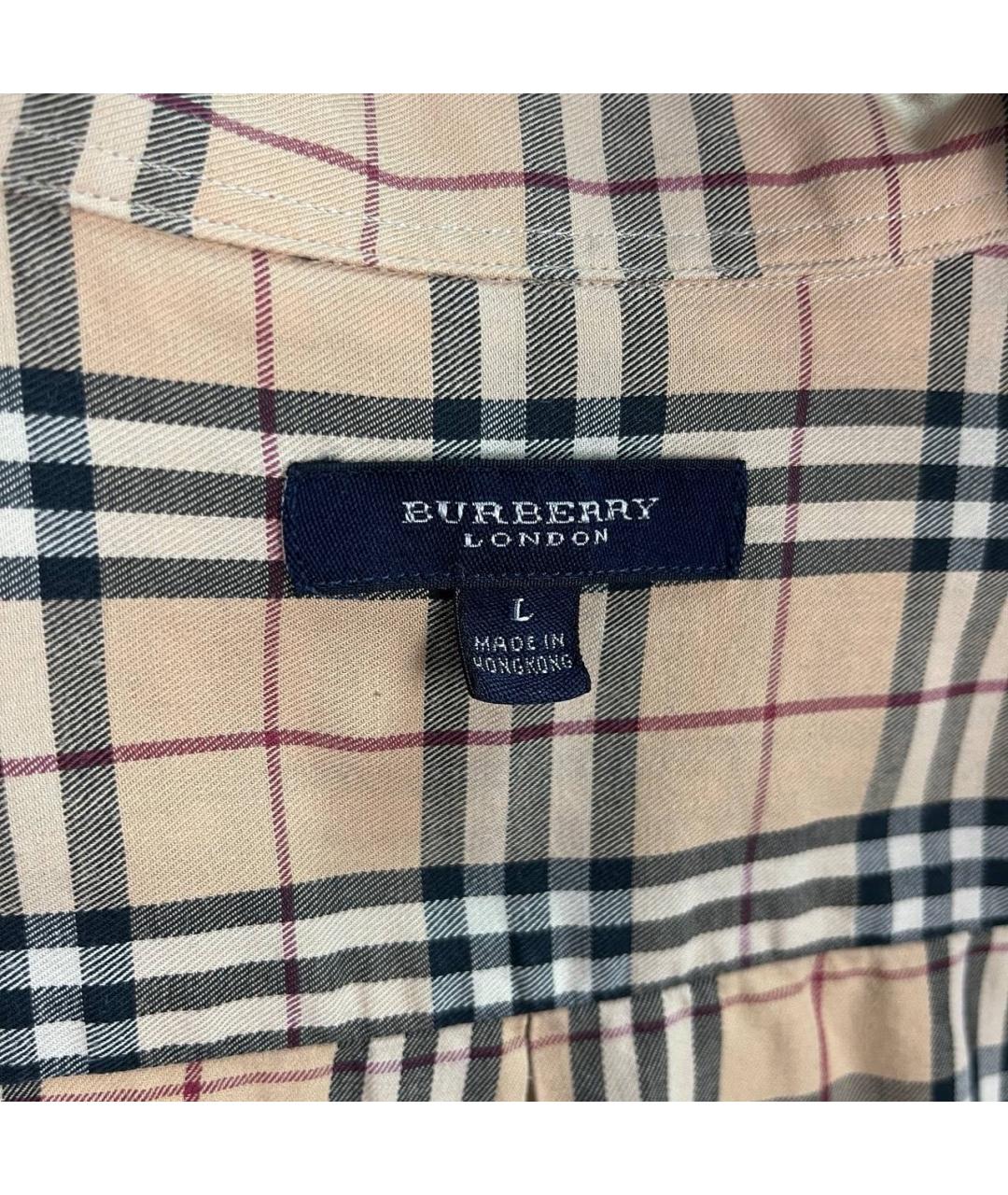 BURBERRY Бежевая хлопковая классическая рубашка, фото 4