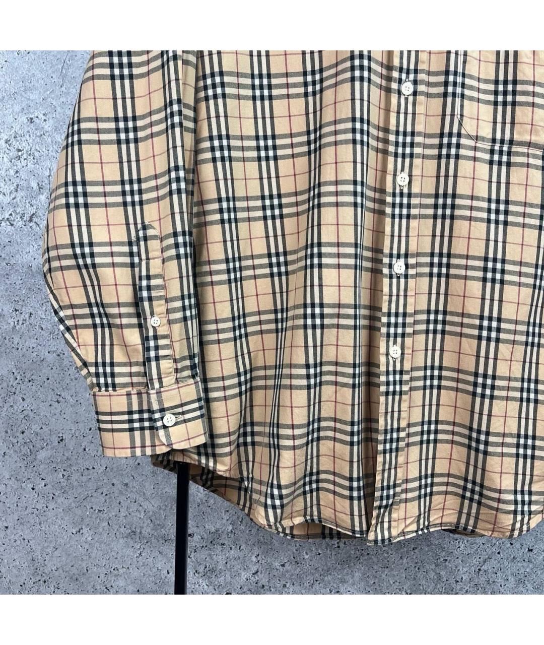 BURBERRY Бежевая хлопковая классическая рубашка, фото 8