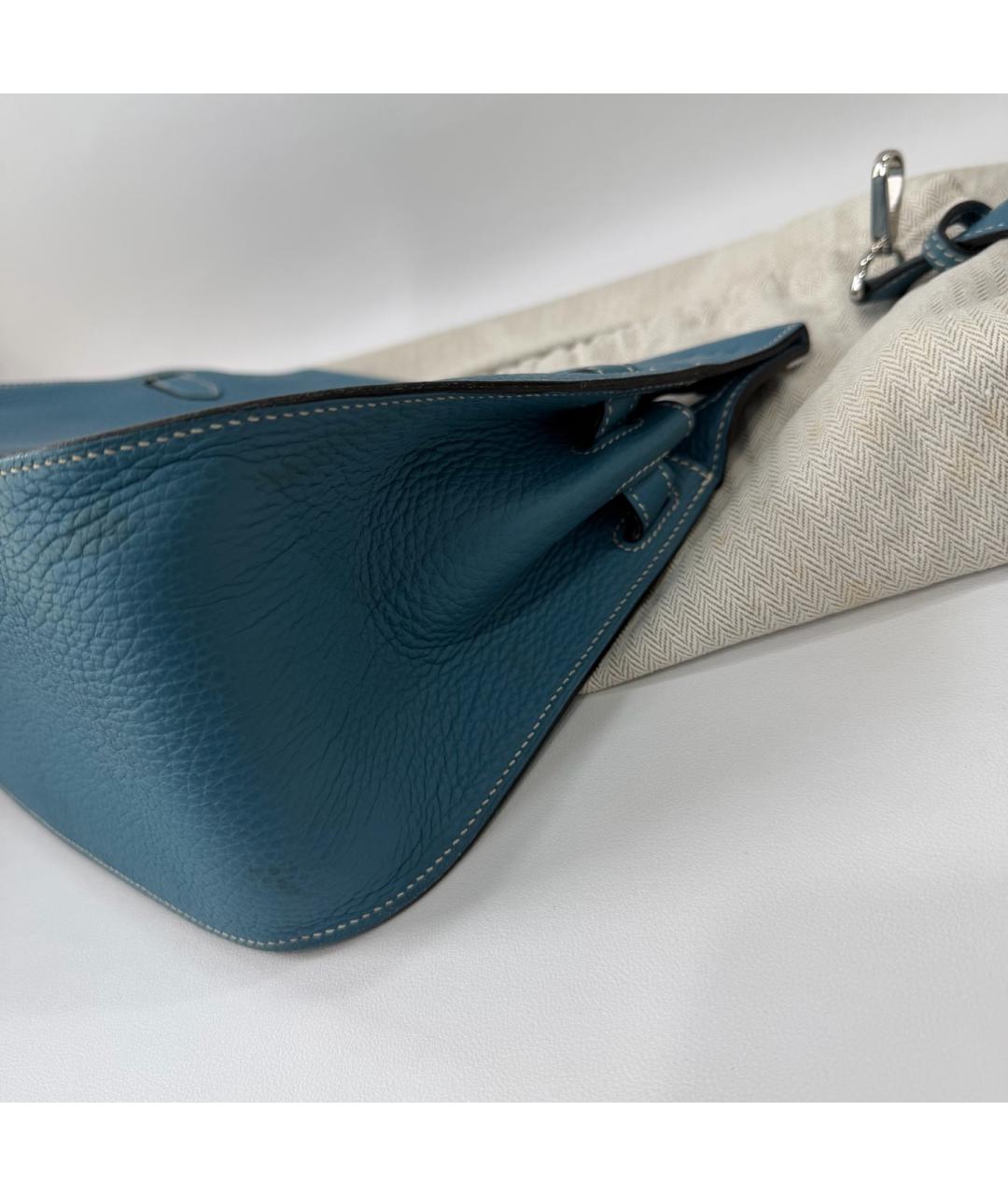 HERMES Синяя кожаная сумка через плечо, фото 3