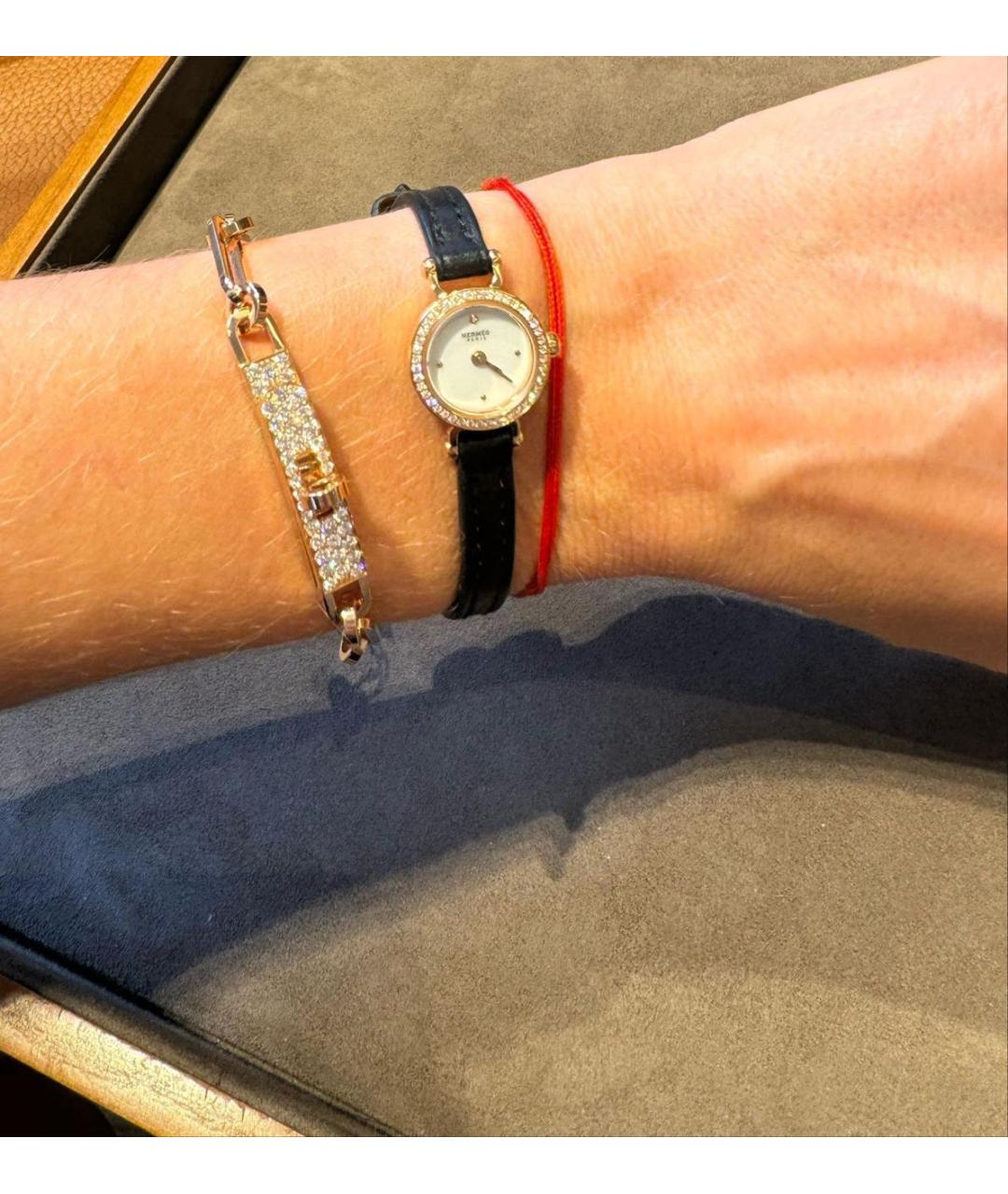 HERMES Черные часы из розового золота, фото 4
