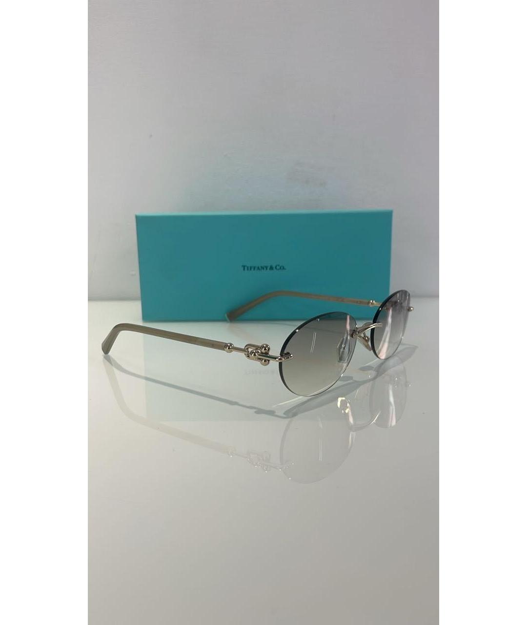 TIFFANY&CO Золотые металлические солнцезащитные очки, фото 3