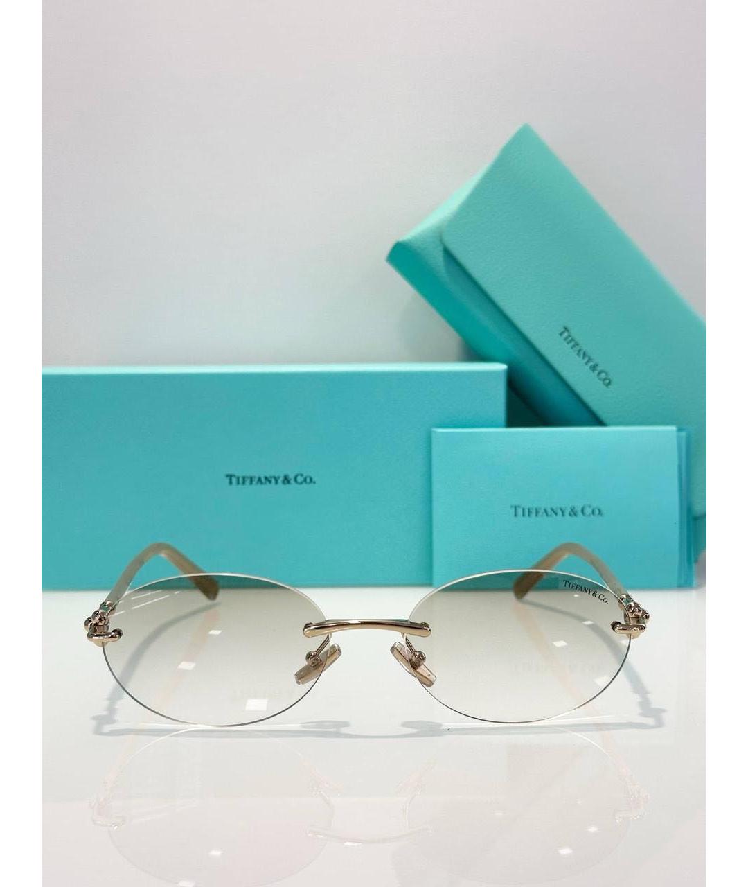 TIFFANY&CO Золотые металлические солнцезащитные очки, фото 4