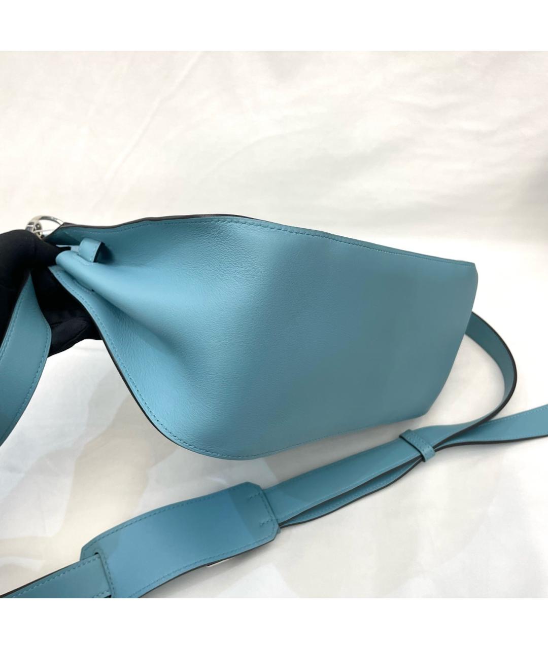 HERMES Голубая кожаная сумка через плечо, фото 4