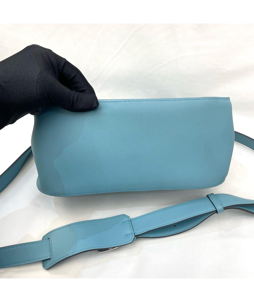 HERMES Голубая кожаная сумка через плечо, фото 3