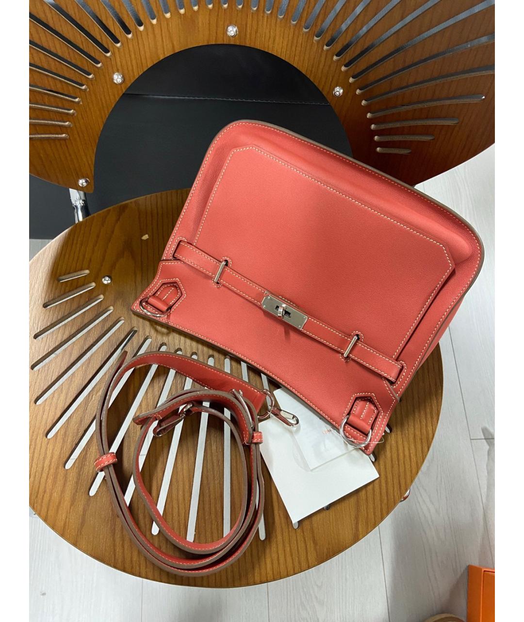 HERMES Коралловая кожаная сумка через плечо, фото 2