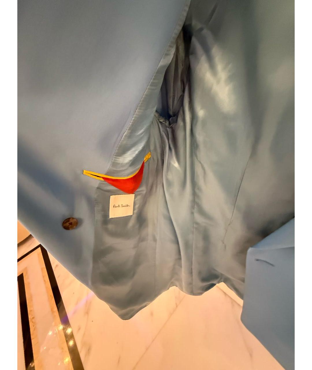 PAUL SMITH Голубой шерстяной костюм с брюками, фото 5