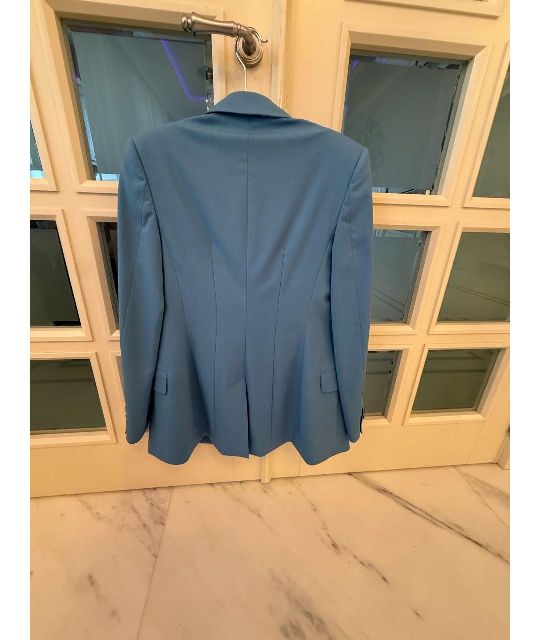 PAUL SMITH Голубой шерстяной костюм с брюками, фото 2