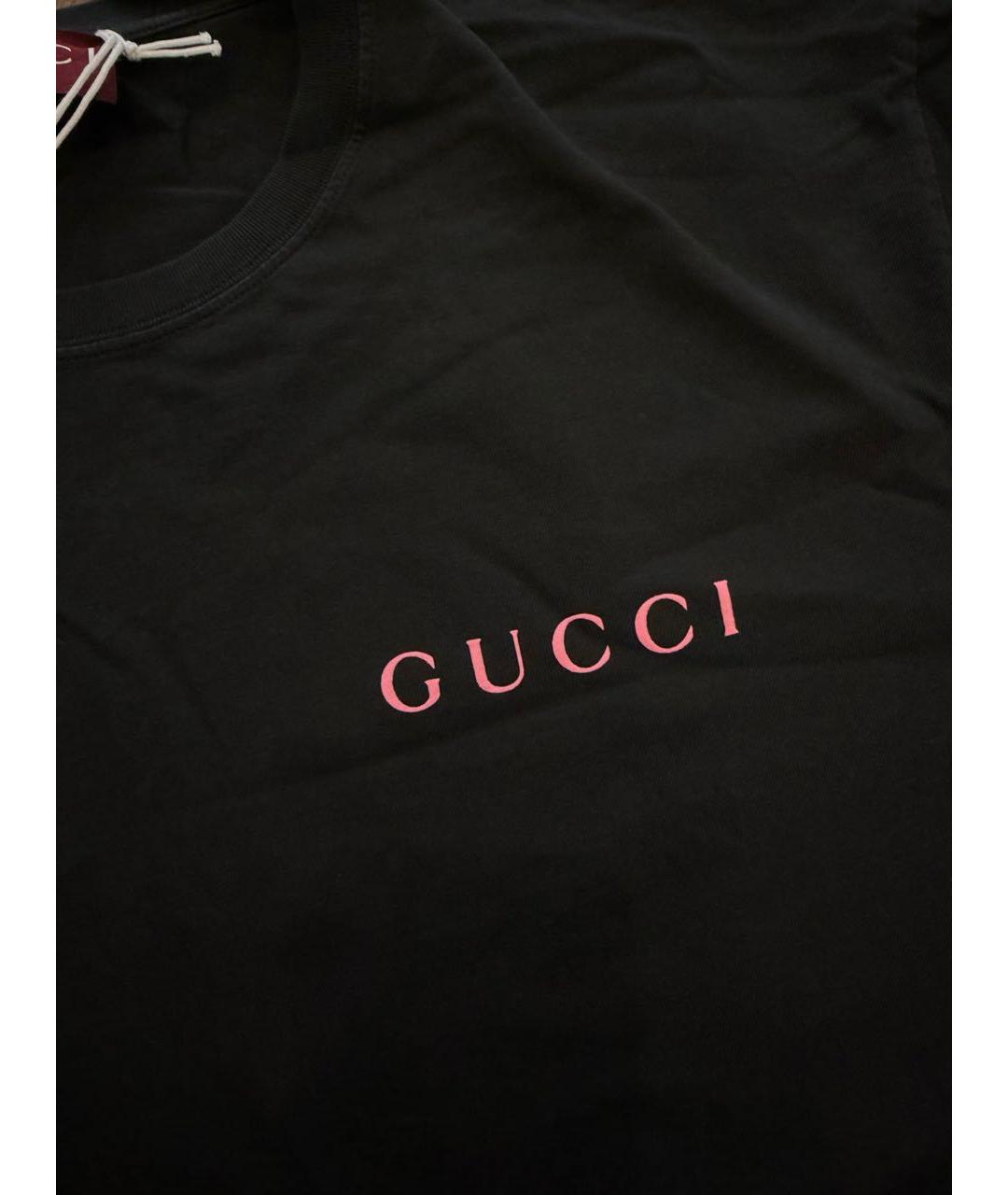 GUCCI Черная хлопковая футболка, фото 4