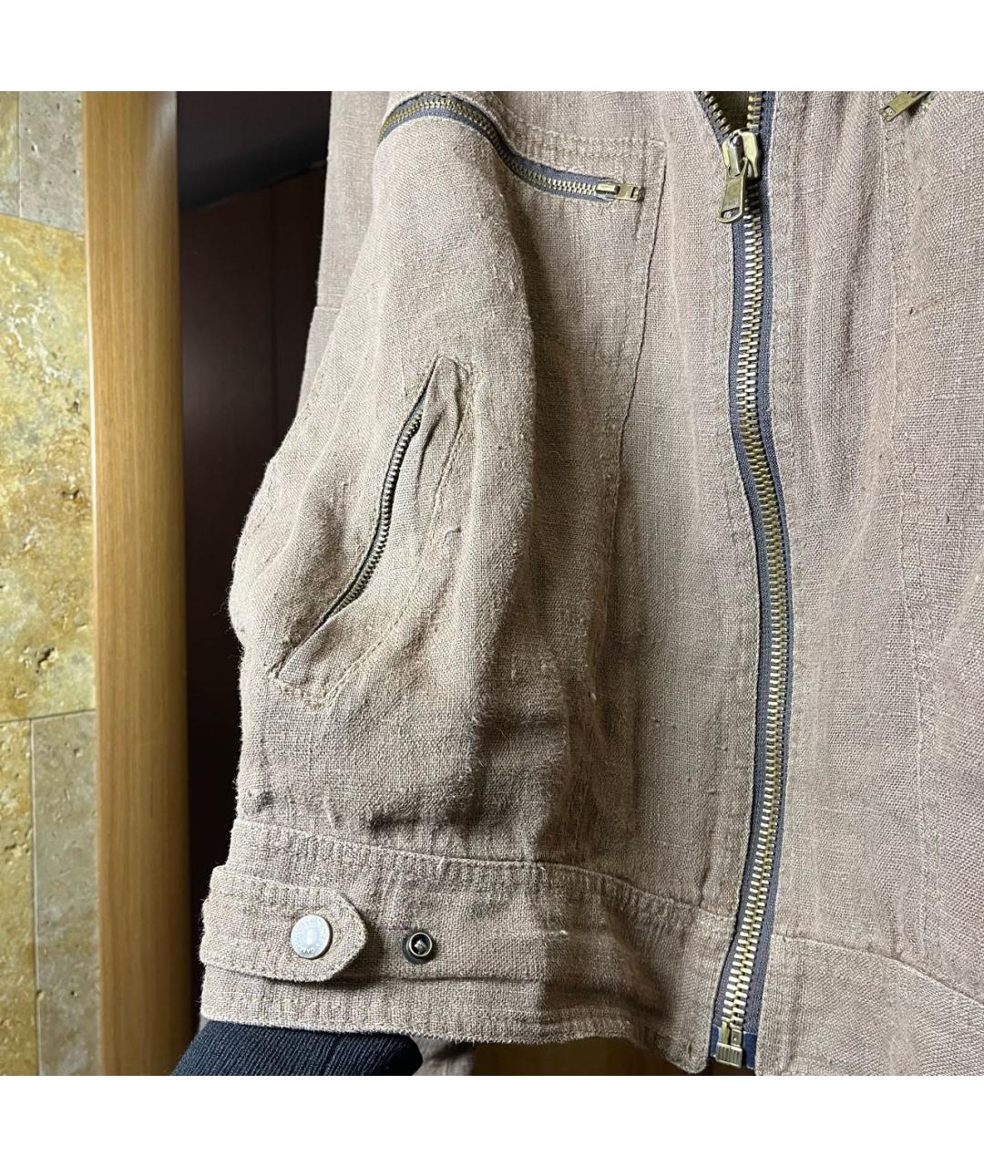 DOLCE&GABBANA Коричневая льняная куртка, фото 4