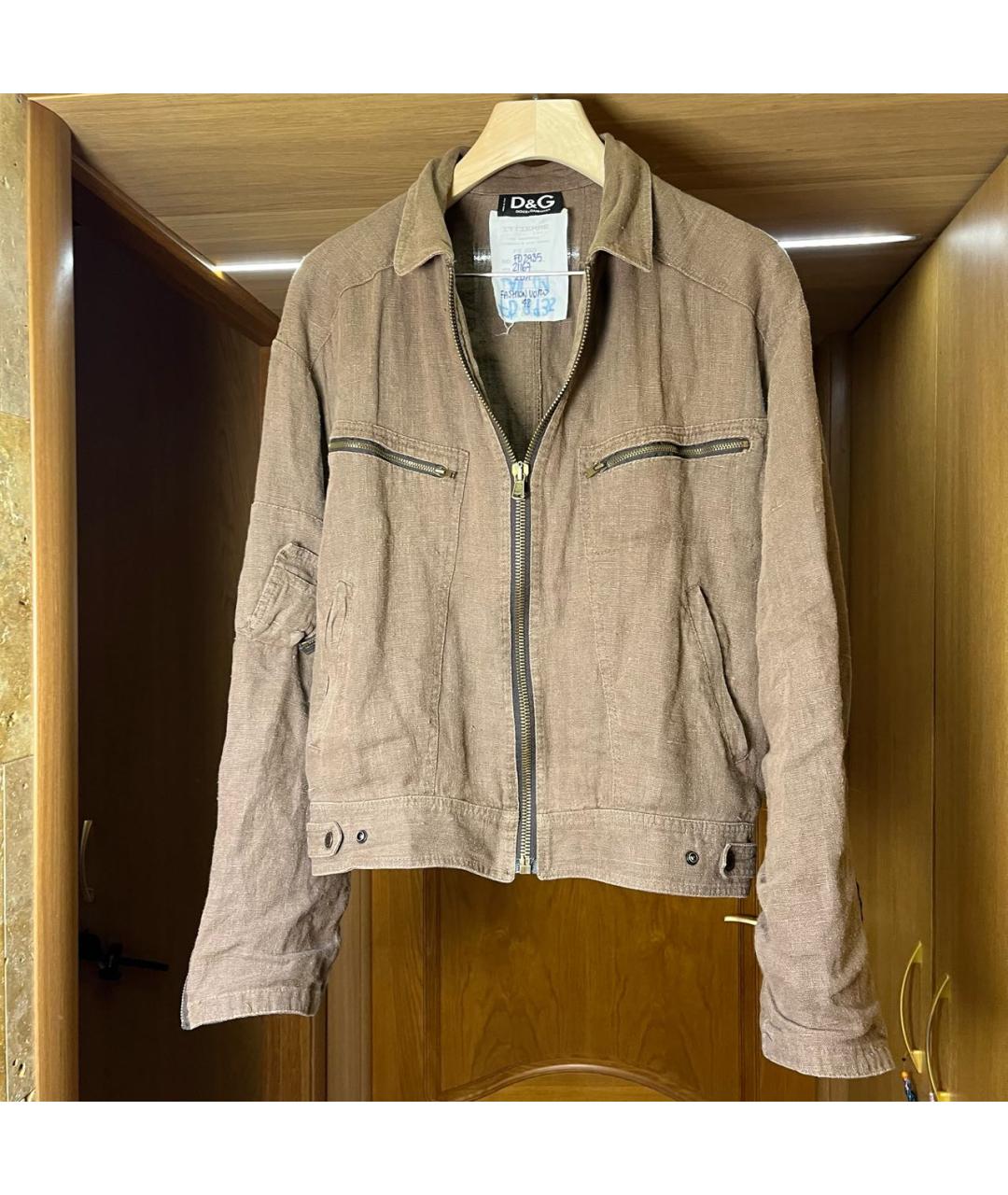 DOLCE&GABBANA Коричневая льняная куртка, фото 6