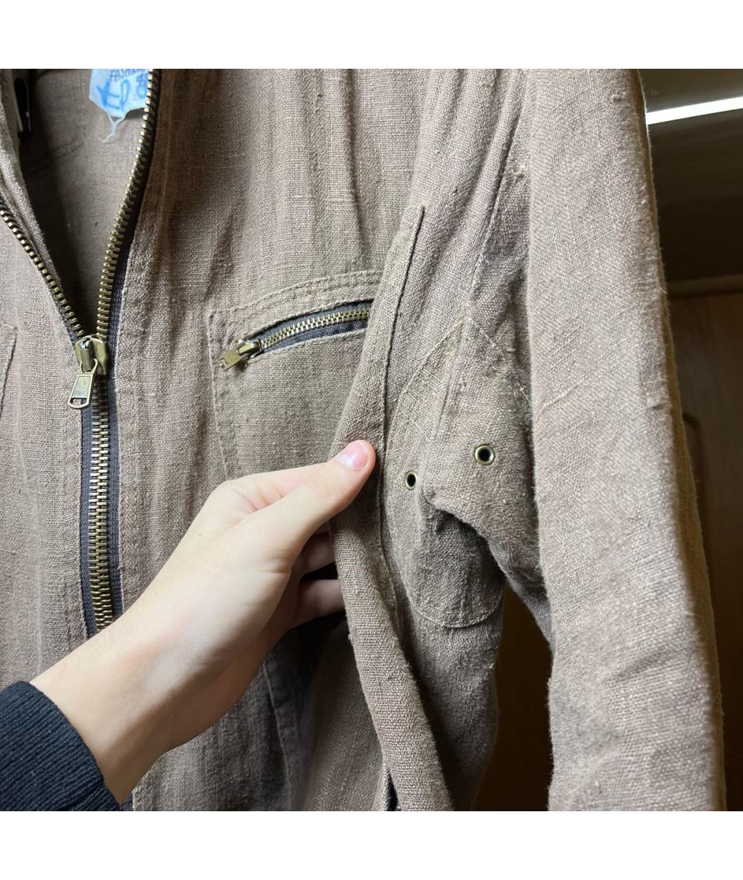 DOLCE&GABBANA Коричневая льняная куртка, фото 3