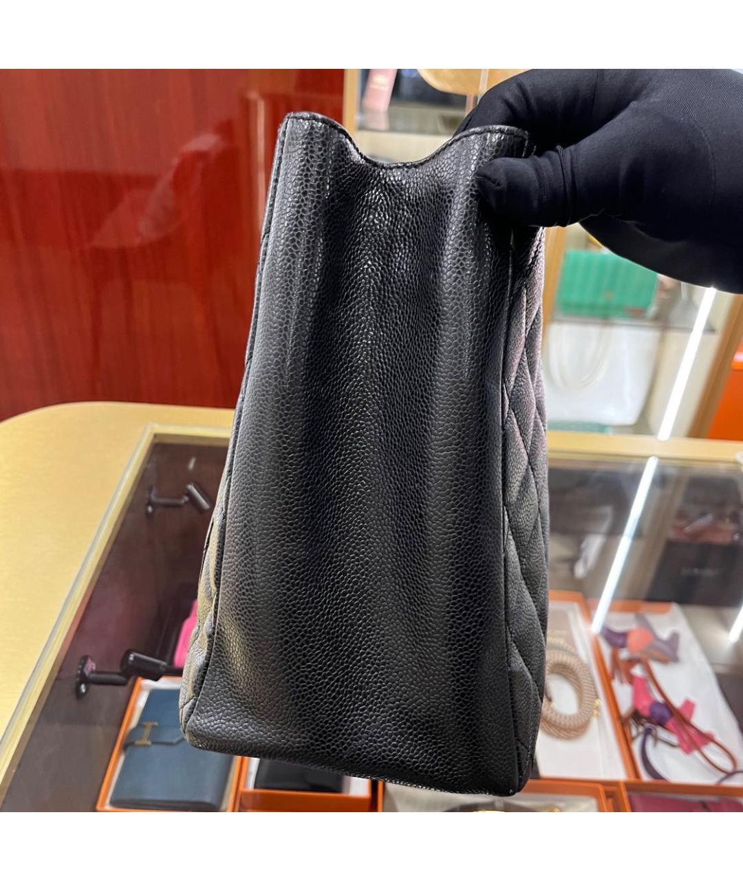 CHANEL Черная кожаная сумка тоут, фото 6