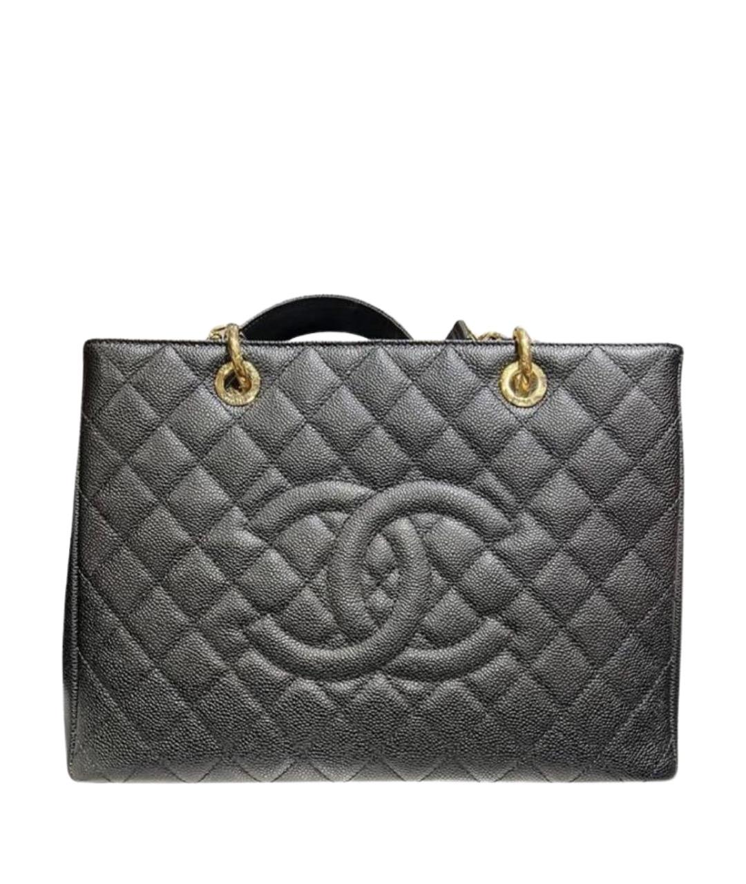 CHANEL Черная кожаная сумка тоут, фото 1