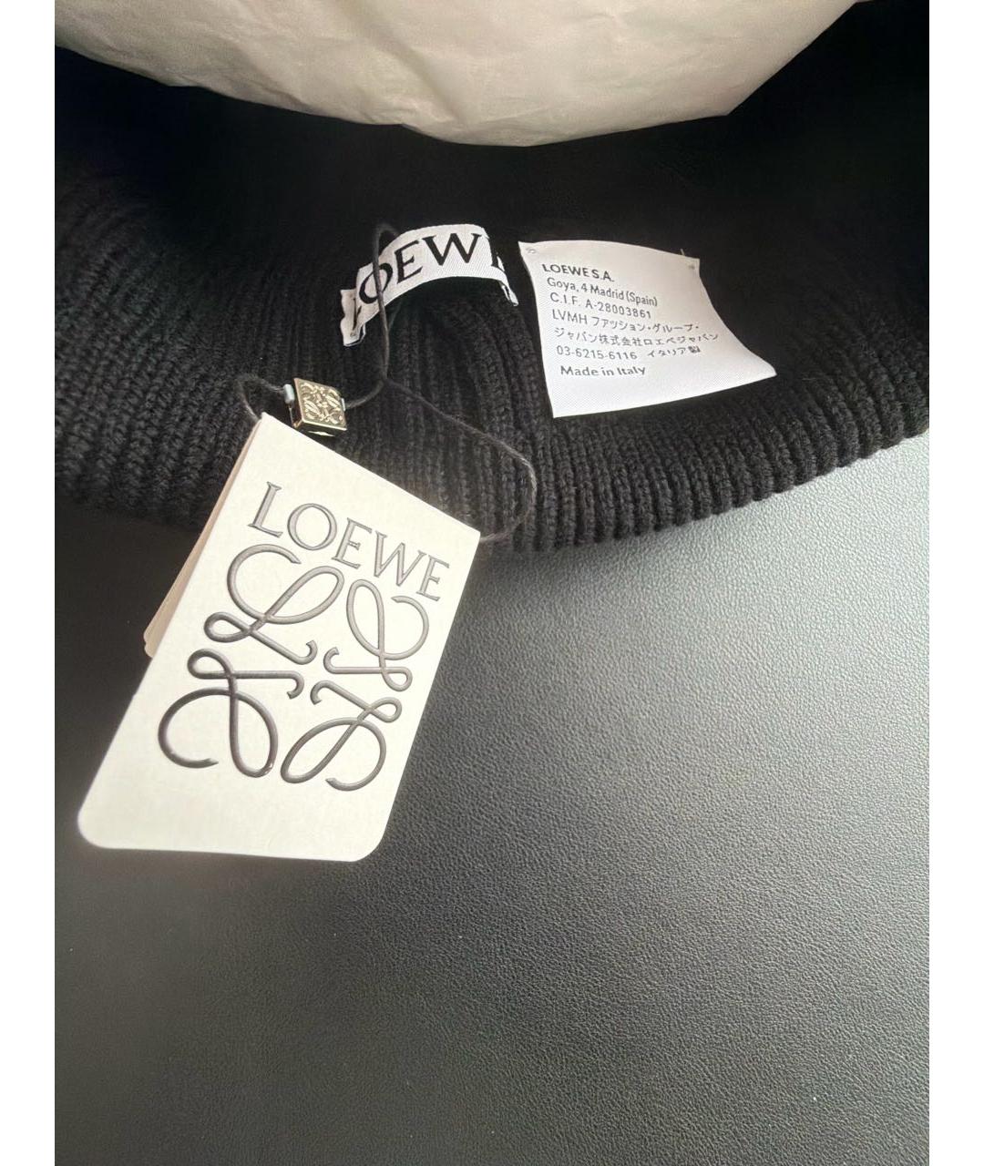 LOEWE Черная шерстяная шапка, фото 4