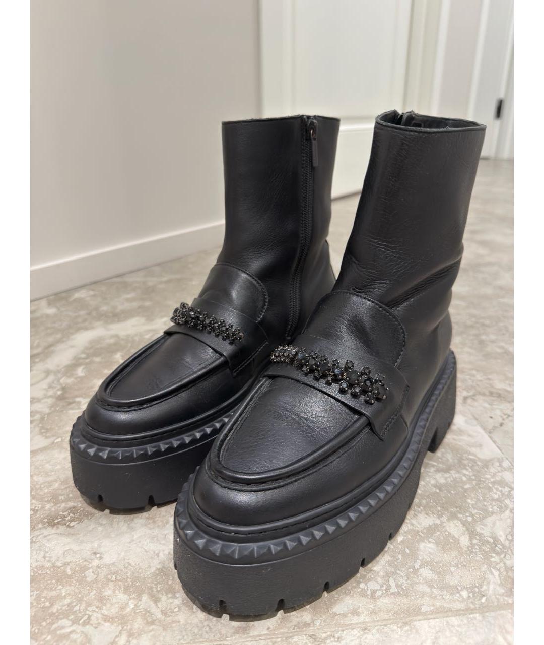 JIMMY CHOO Черные кожаные ботинки, фото 6