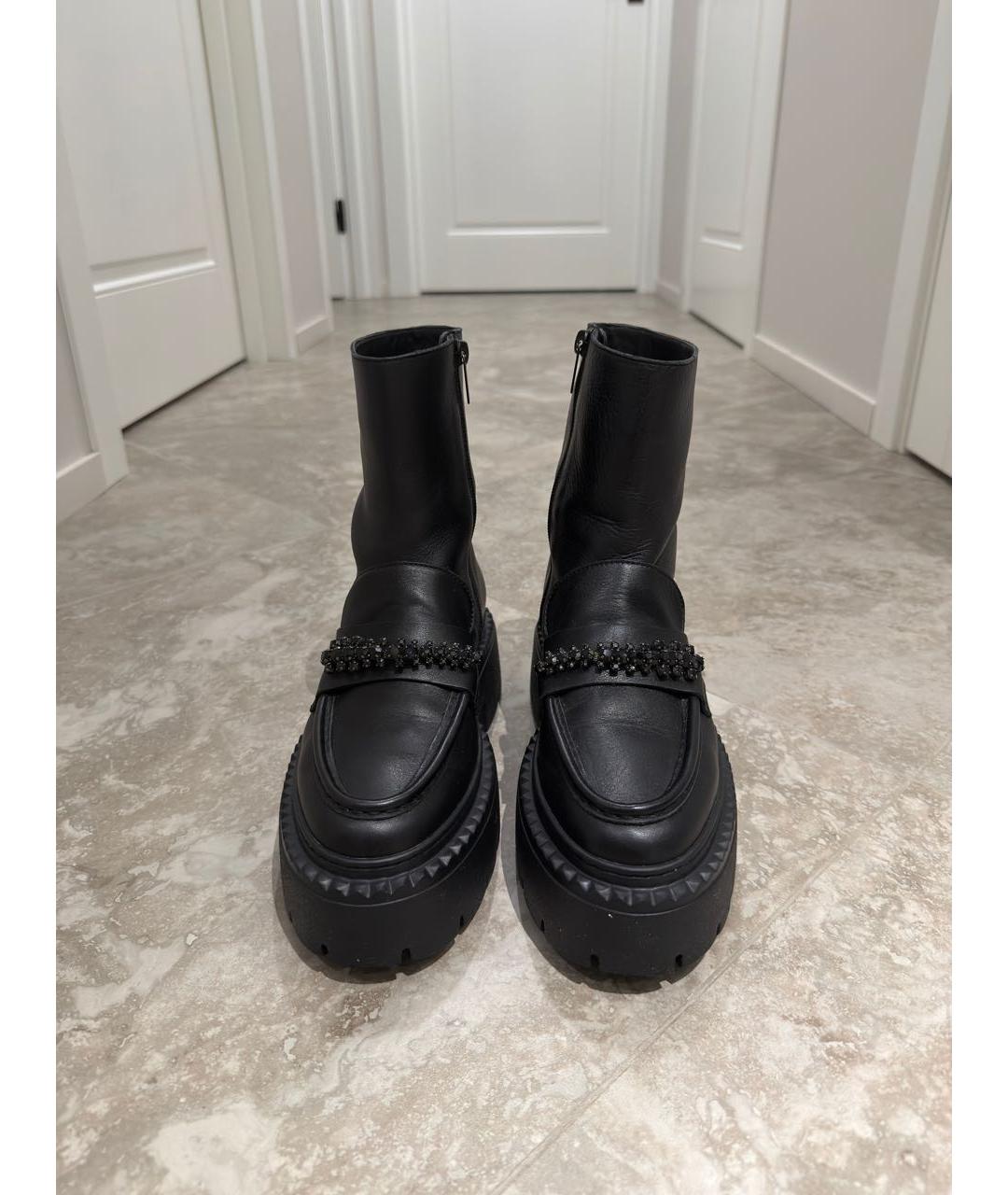 JIMMY CHOO Черные кожаные ботинки, фото 2