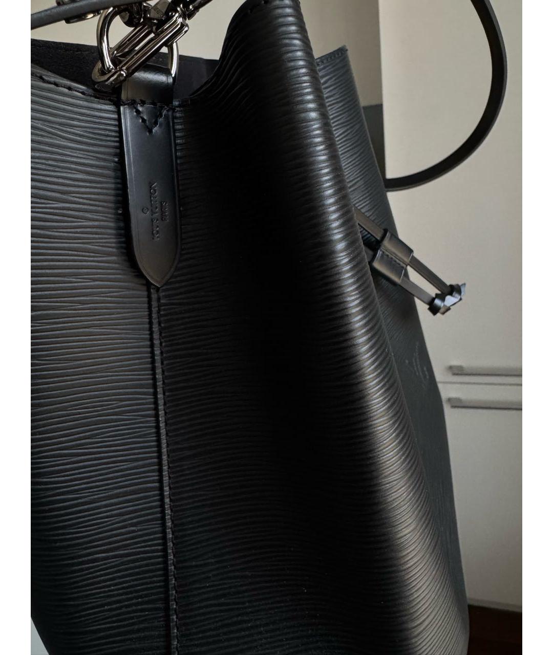 LOUIS VUITTON Черная кожаная сумка через плечо, фото 6