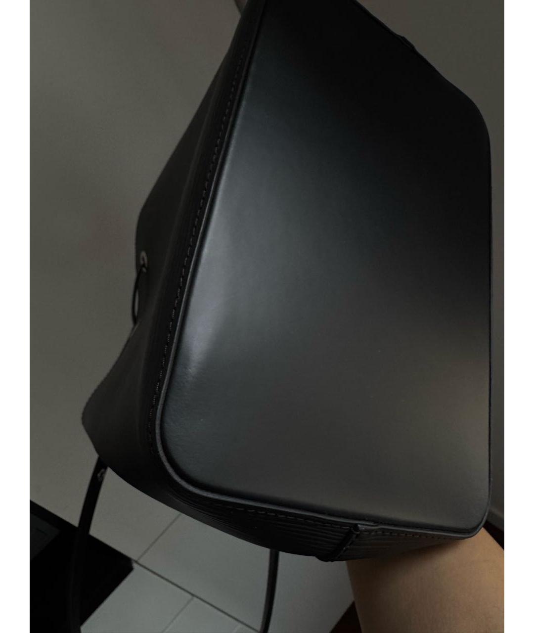 LOUIS VUITTON Черная кожаная сумка через плечо, фото 5