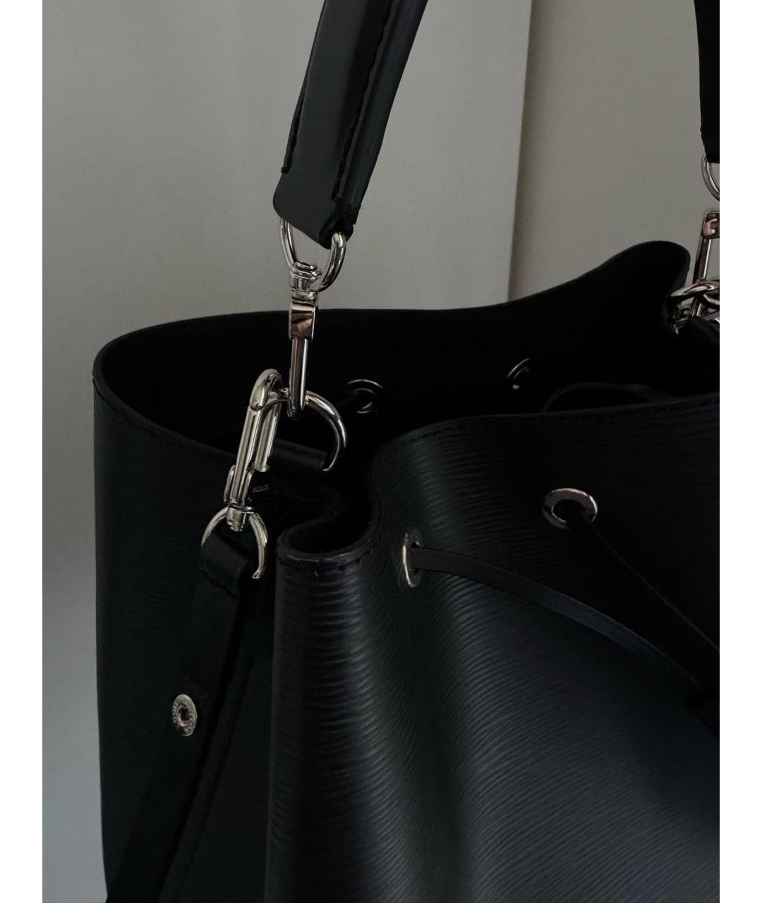 LOUIS VUITTON Черная кожаная сумка через плечо, фото 3