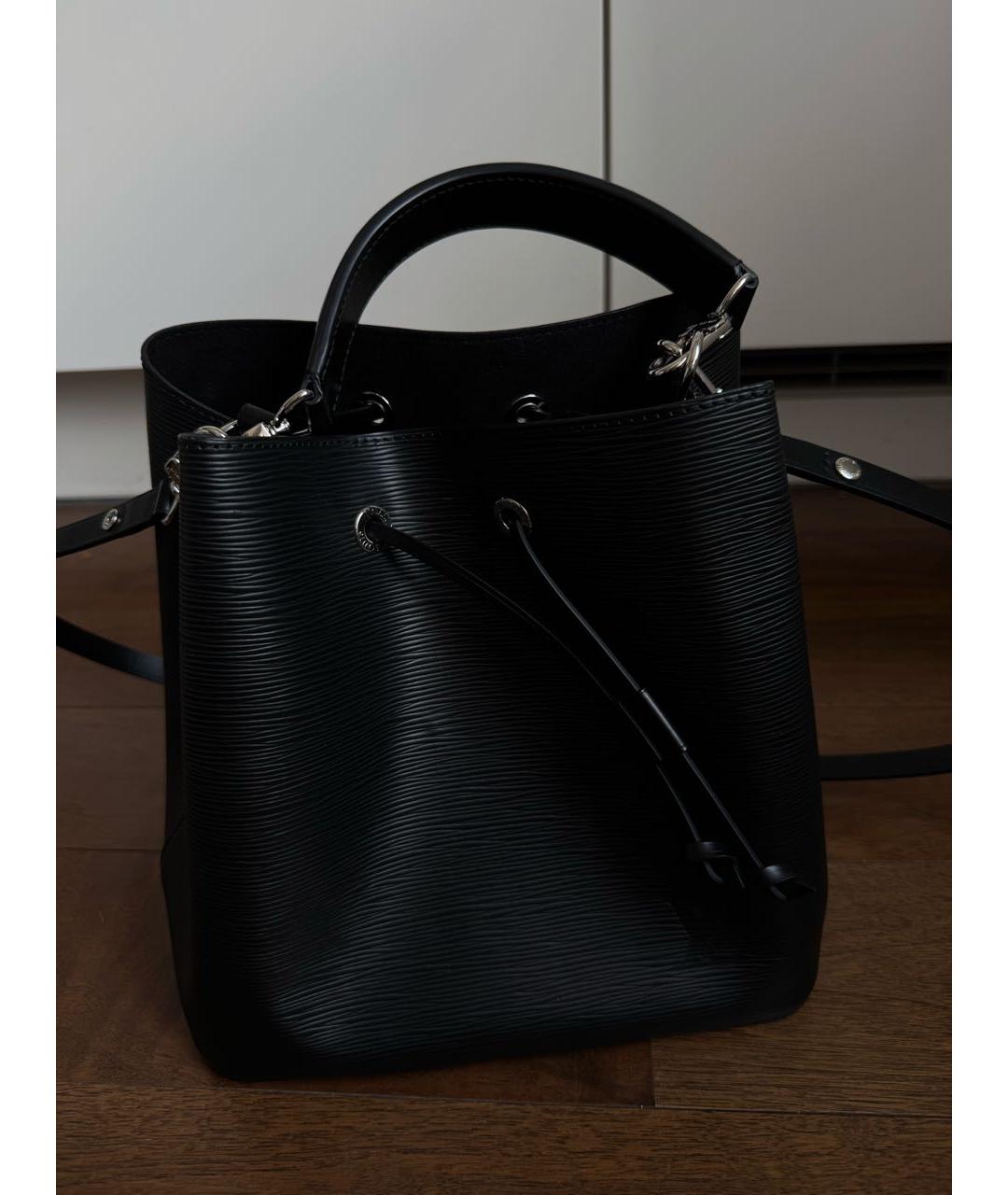 LOUIS VUITTON Черная кожаная сумка через плечо, фото 9