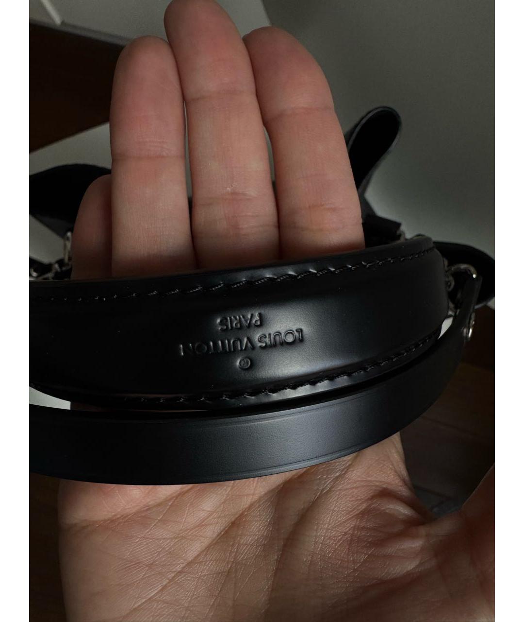LOUIS VUITTON Черная кожаная сумка через плечо, фото 7