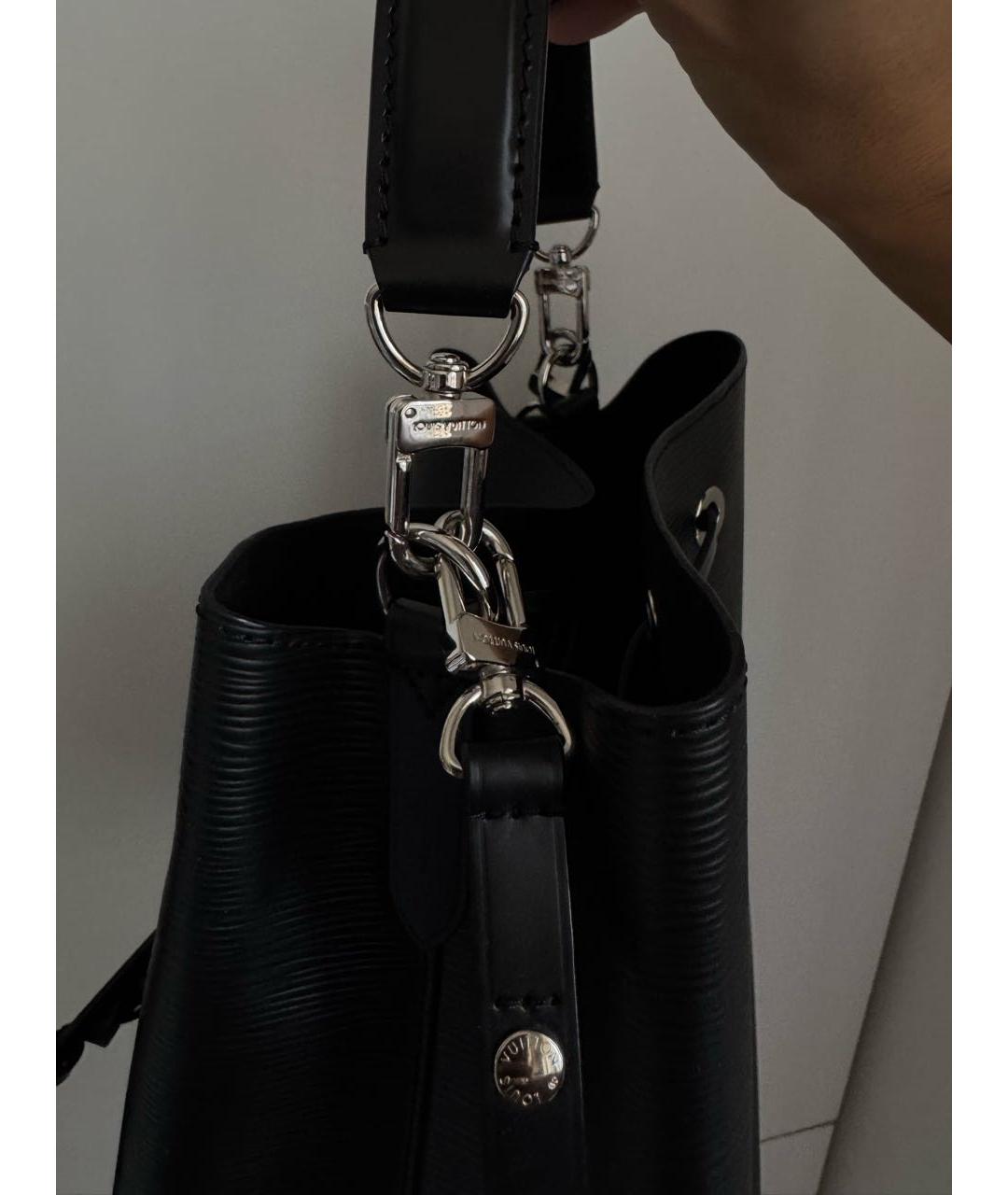 LOUIS VUITTON Черная кожаная сумка через плечо, фото 8