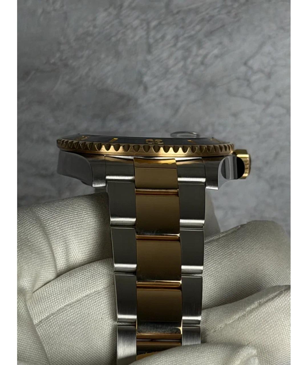 ROLEX Черные часы из желтого золота, фото 5