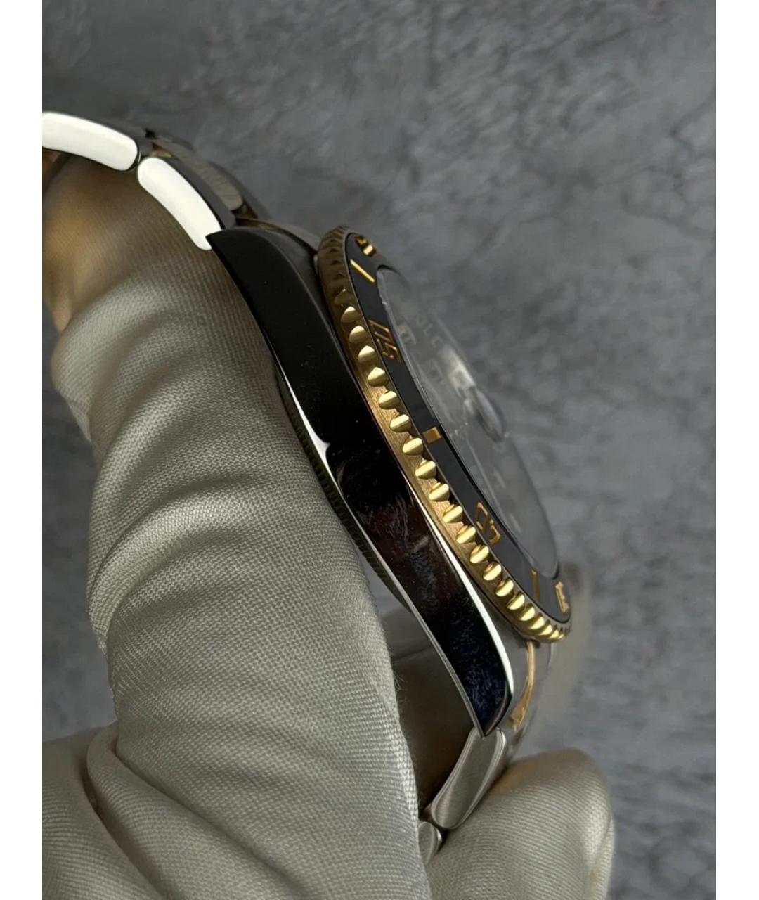 ROLEX Черные часы из желтого золота, фото 4