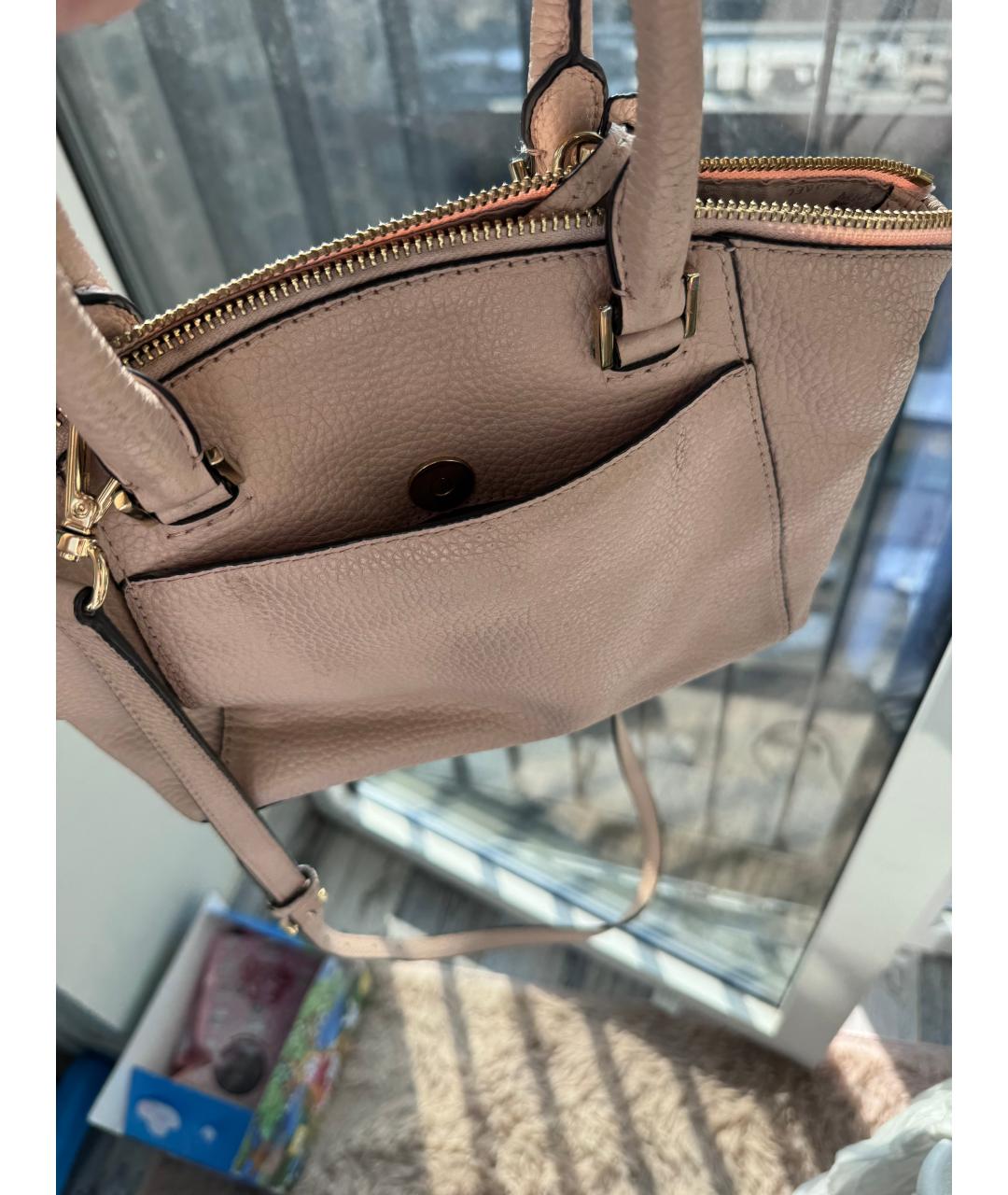 MICHAEL KORS Розовая кожаная сумка с короткими ручками, фото 2