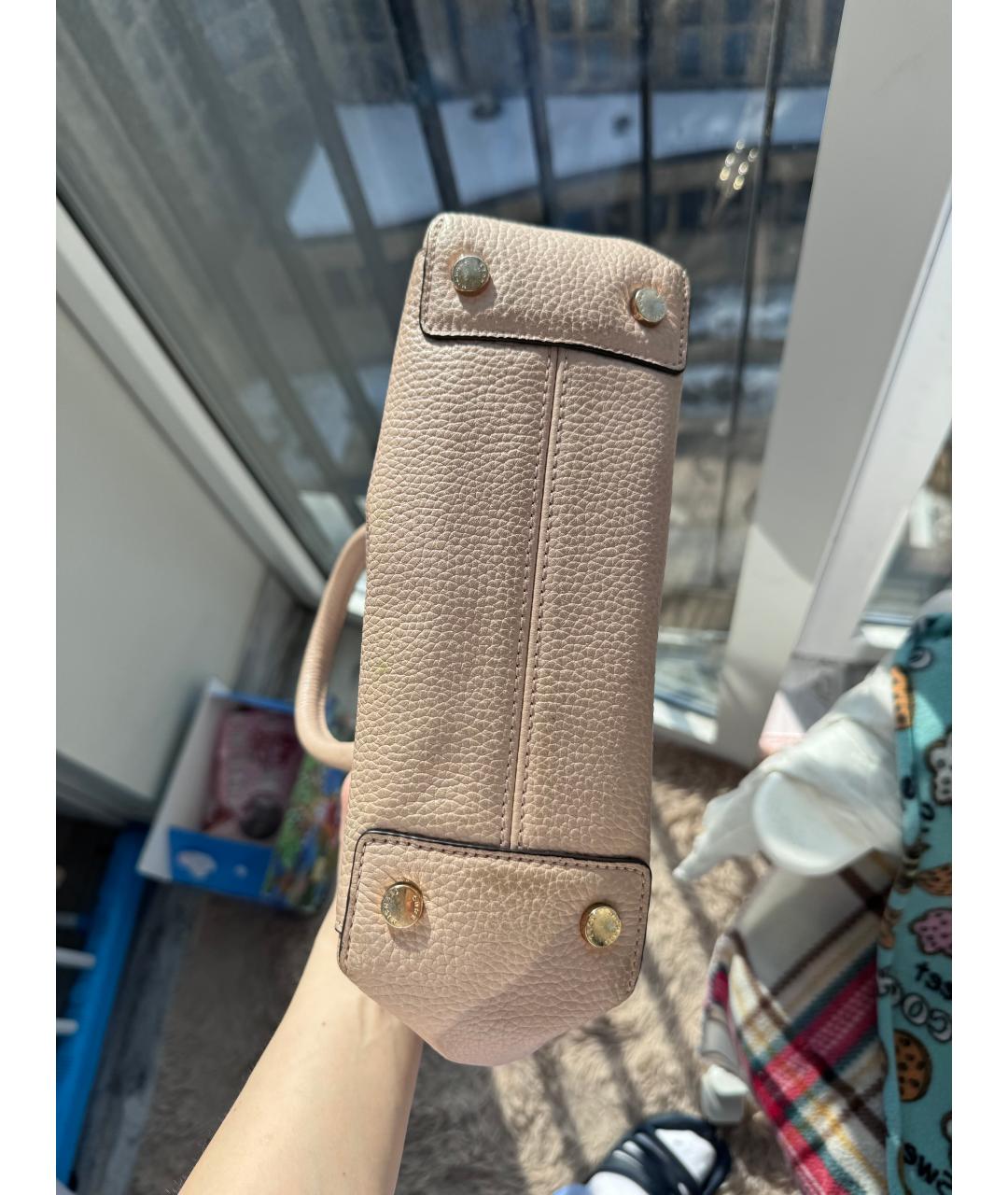 MICHAEL KORS Розовая кожаная сумка с короткими ручками, фото 4