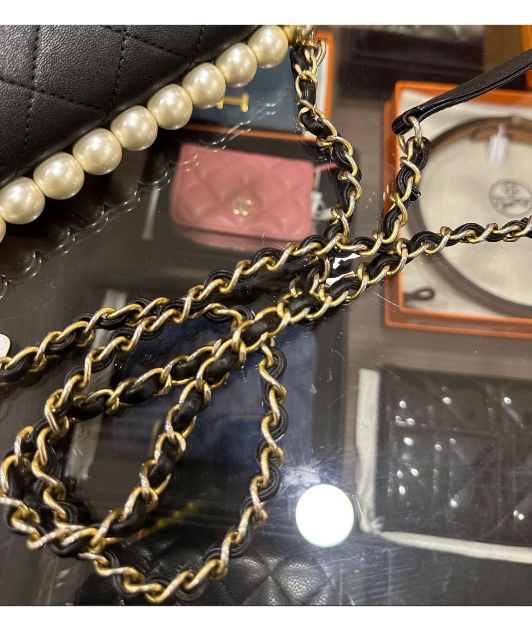 CHANEL Черная кожаная сумка через плечо, фото 2