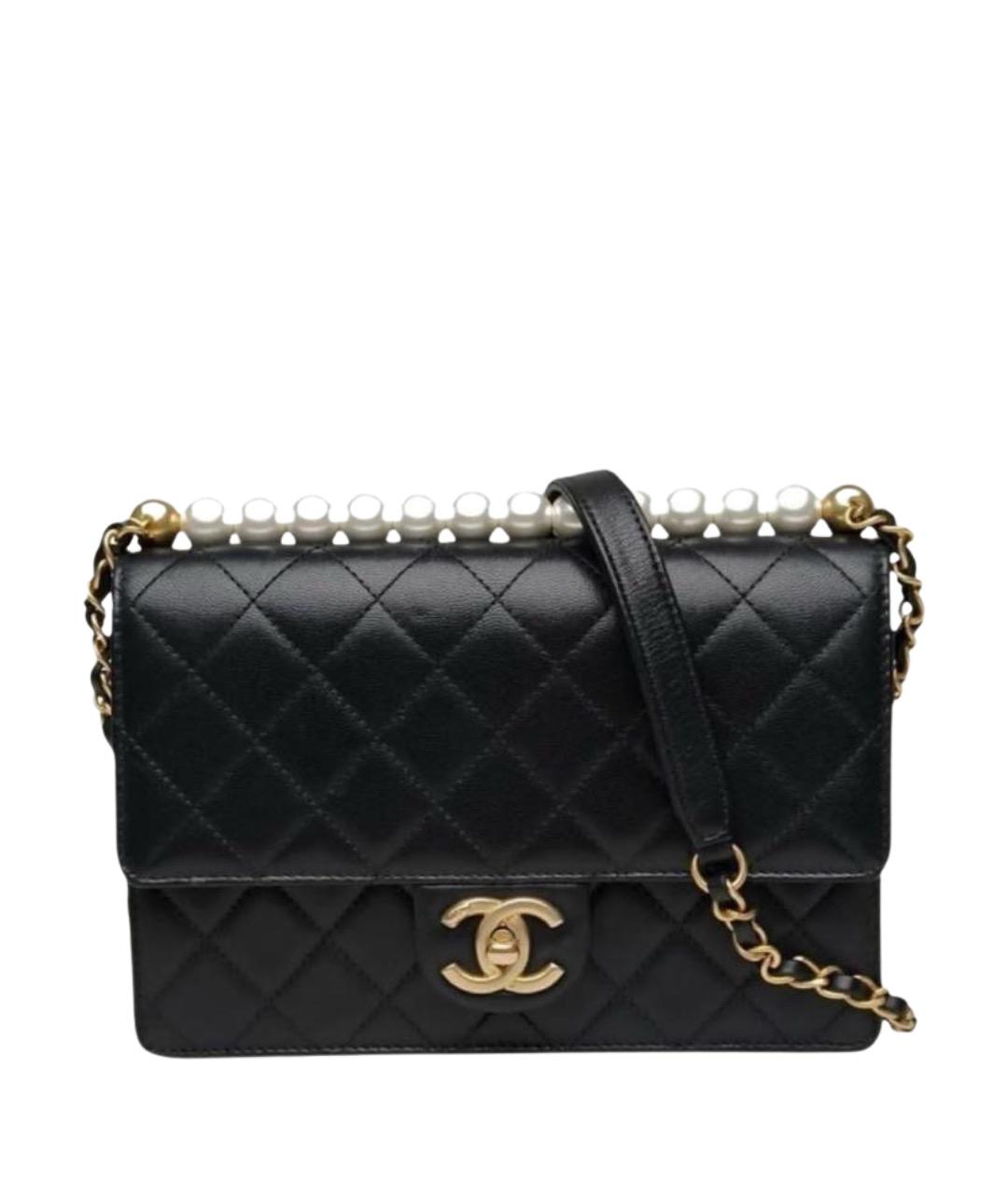 CHANEL Черная кожаная сумка через плечо, фото 1