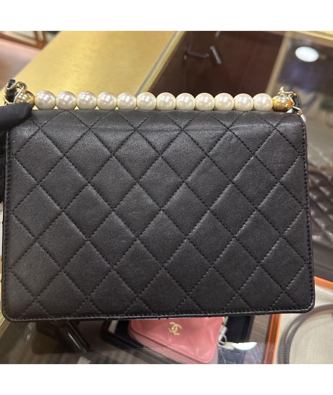 CHANEL Черная кожаная сумка через плечо, фото 5