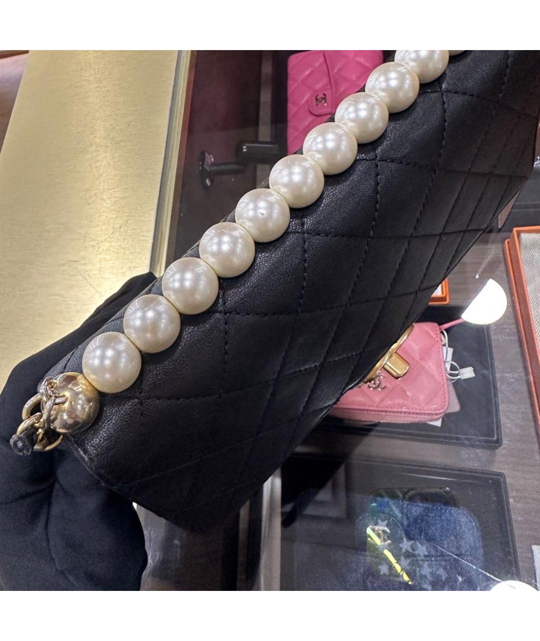 CHANEL Черная кожаная сумка через плечо, фото 6