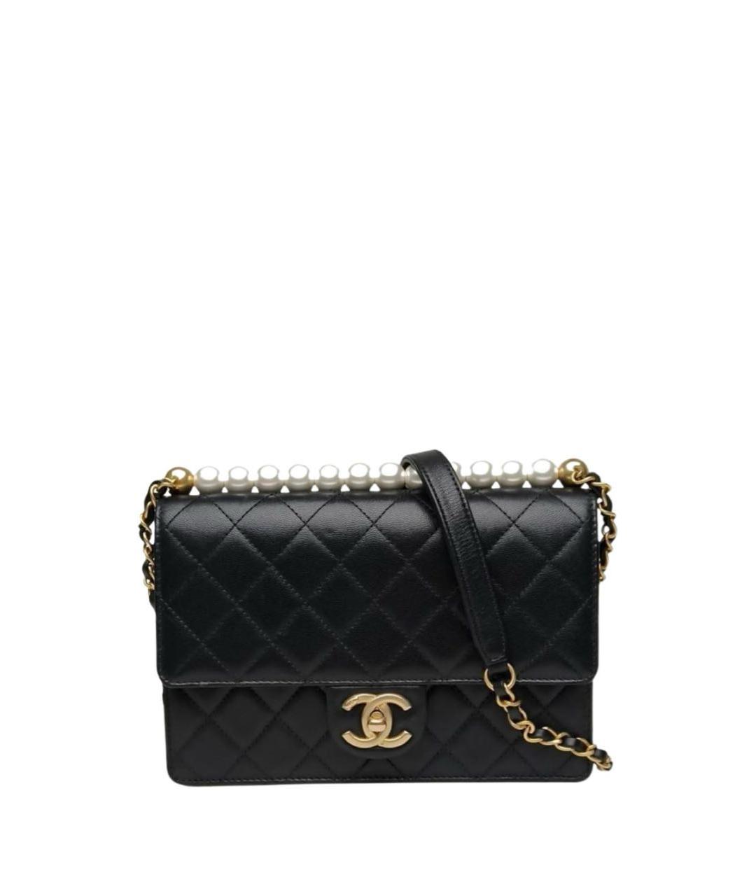 CHANEL Черная кожаная сумка через плечо, фото 8