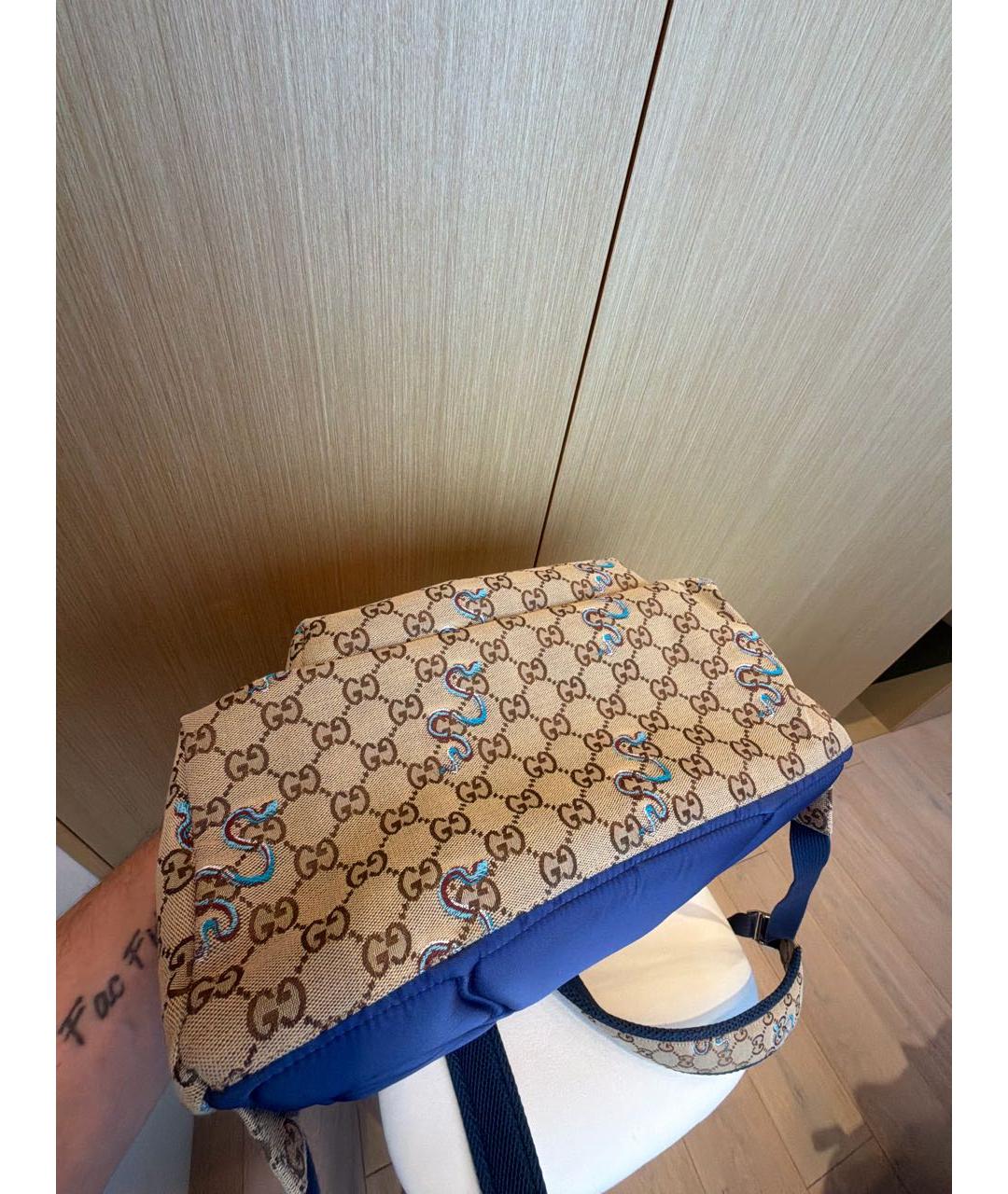 GUCCI Бежевый тканевый рюкзак, фото 6