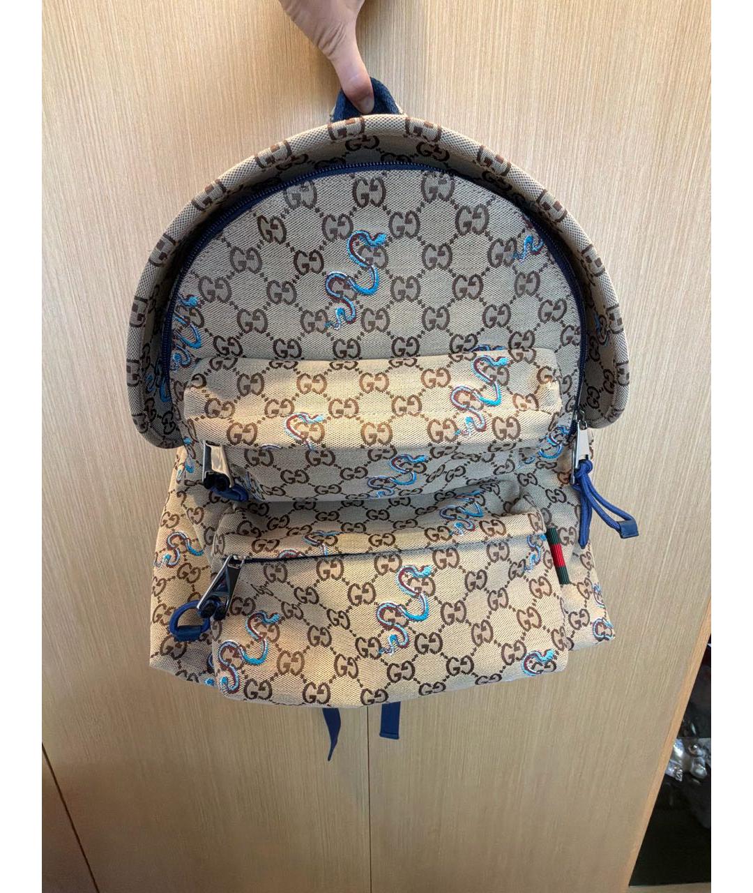 GUCCI Бежевый тканевый рюкзак, фото 8