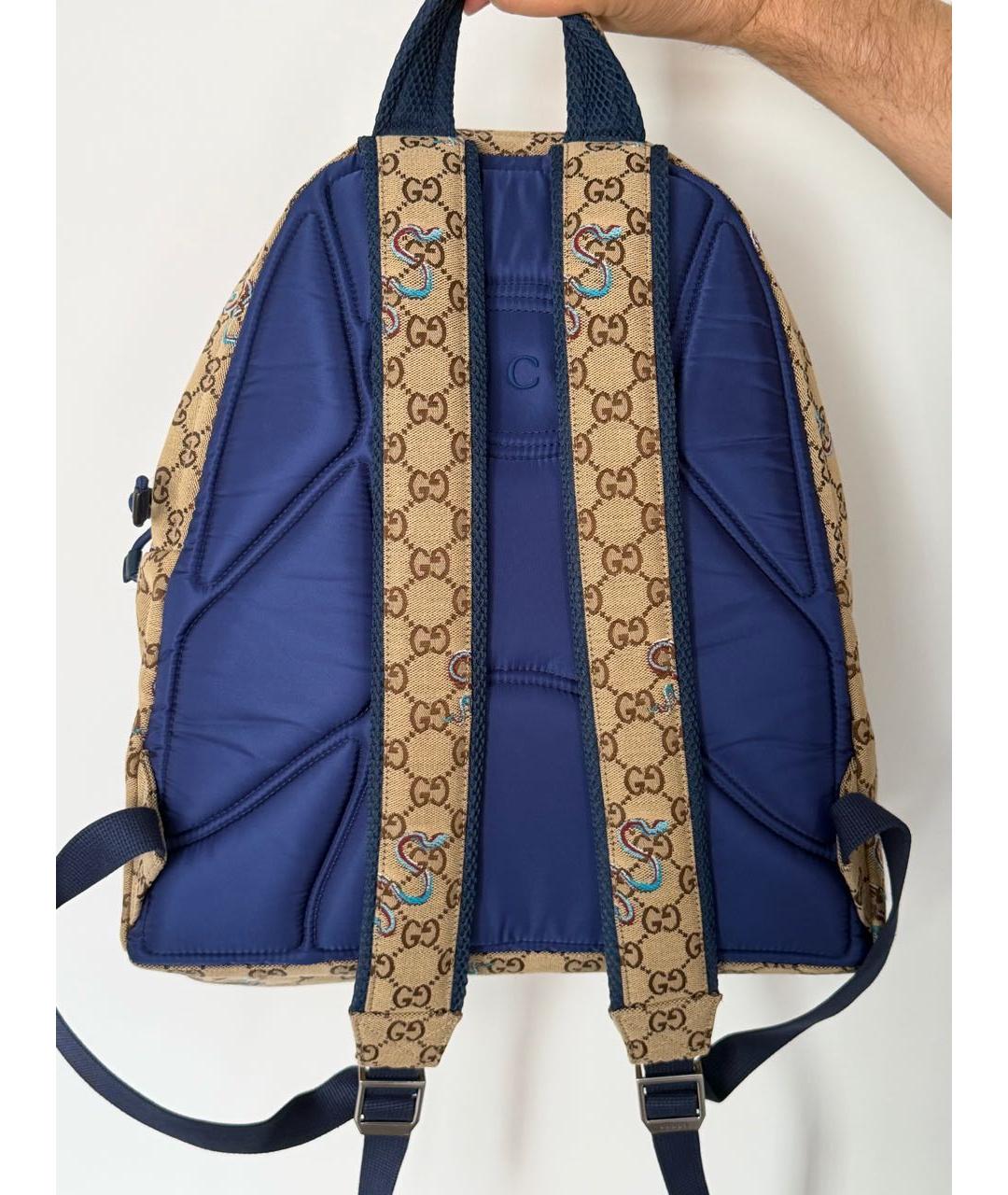 GUCCI Бежевый тканевый рюкзак, фото 3