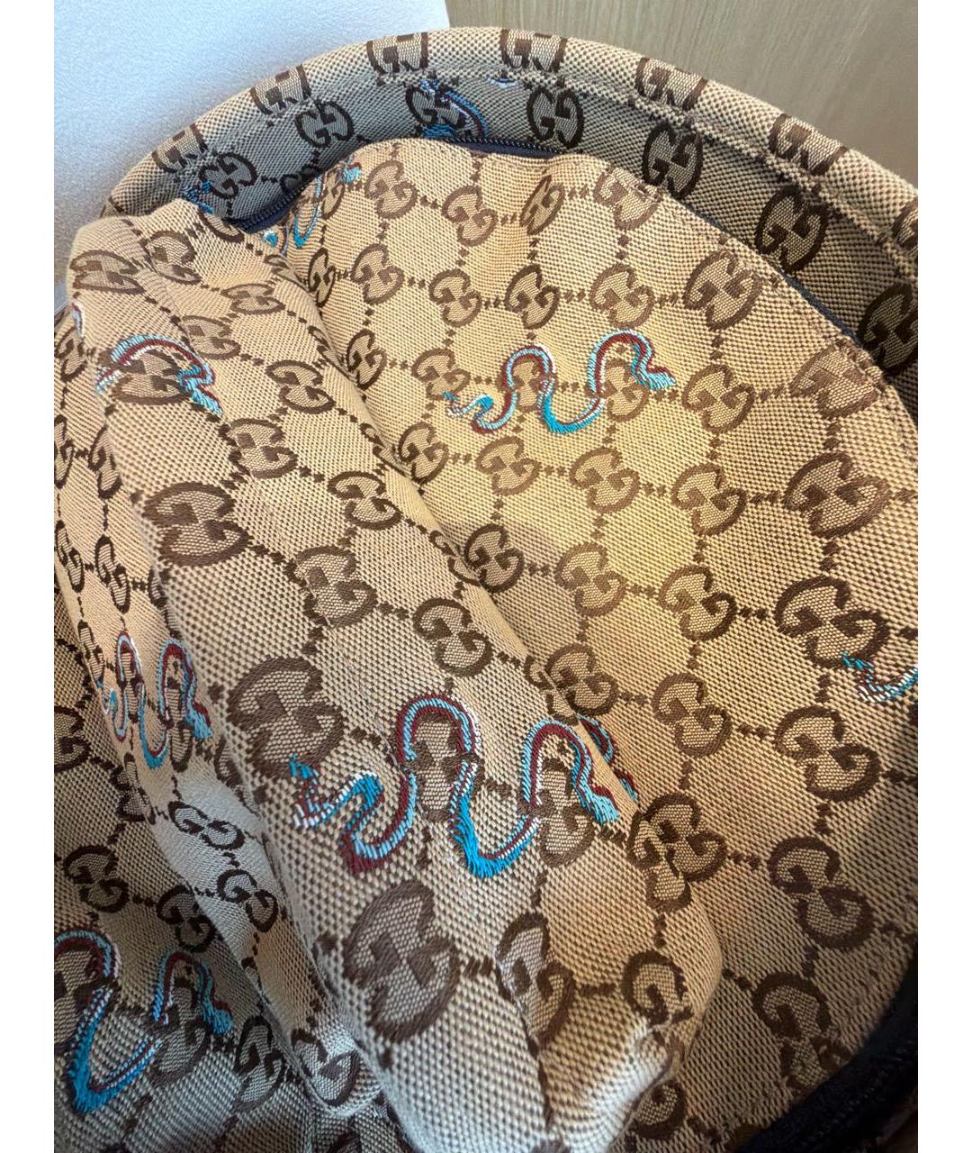 GUCCI Бежевый тканевый рюкзак, фото 7