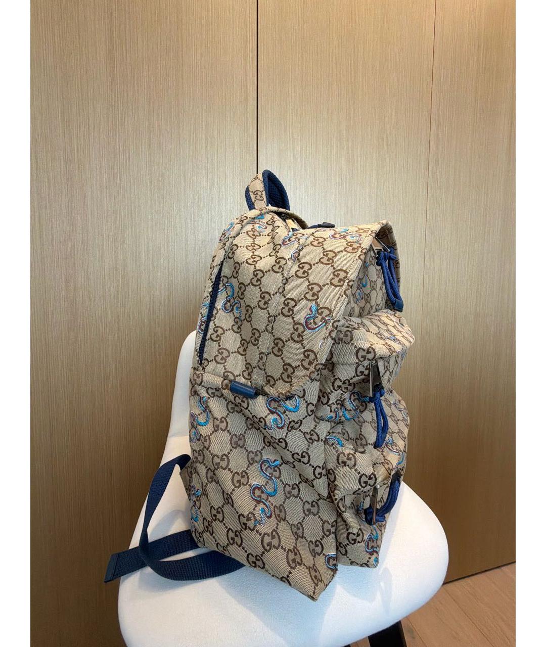 GUCCI Бежевый тканевый рюкзак, фото 2