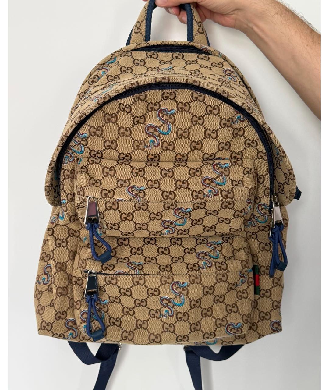 GUCCI Бежевый тканевый рюкзак, фото 8