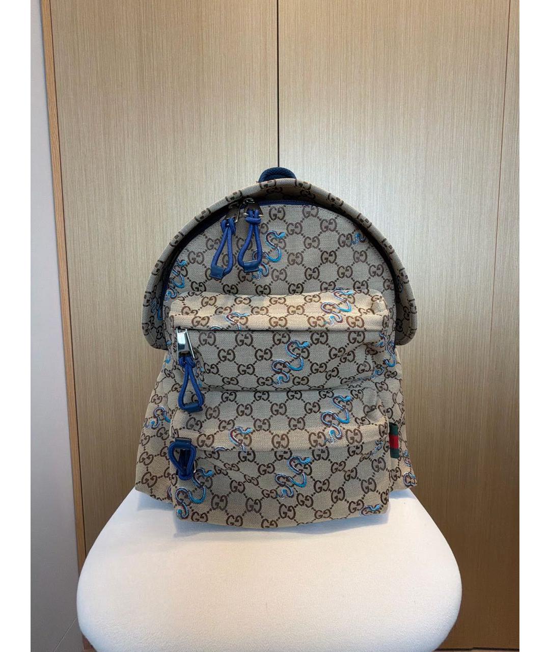 GUCCI Бежевый тканевый рюкзак, фото 9