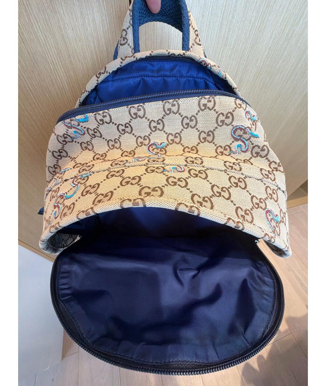 GUCCI Бежевый тканевый рюкзак, фото 5