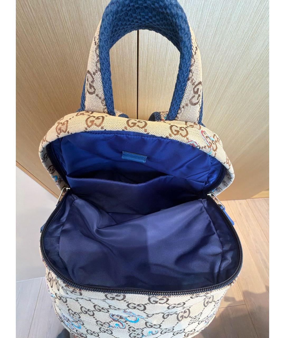 GUCCI Бежевый тканевый рюкзак, фото 4