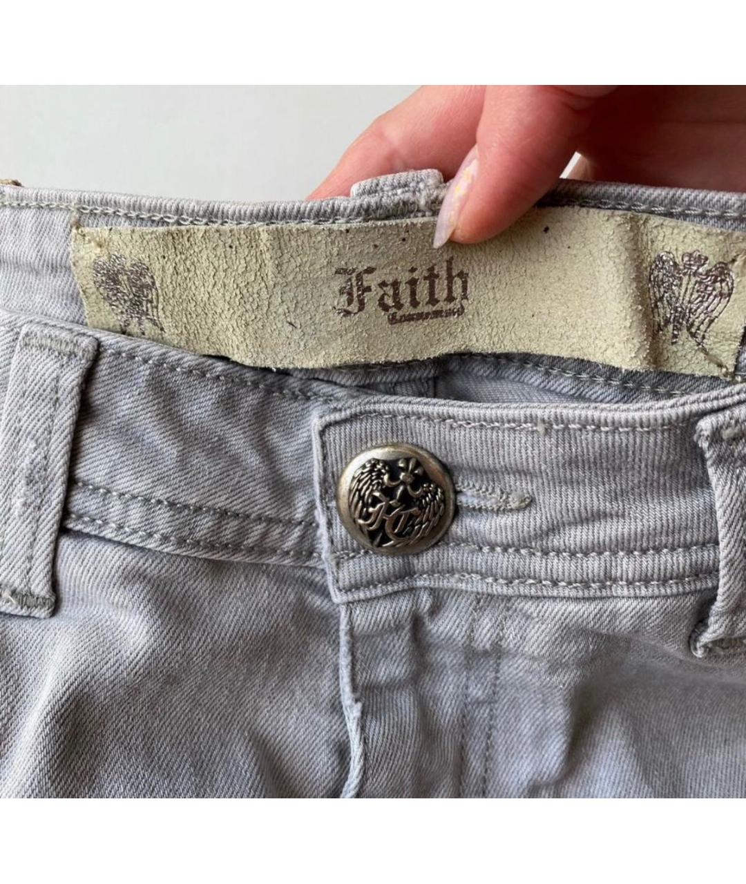 NO/FAITH STUDIOS Серые хлопковые джинсы слим, фото 3