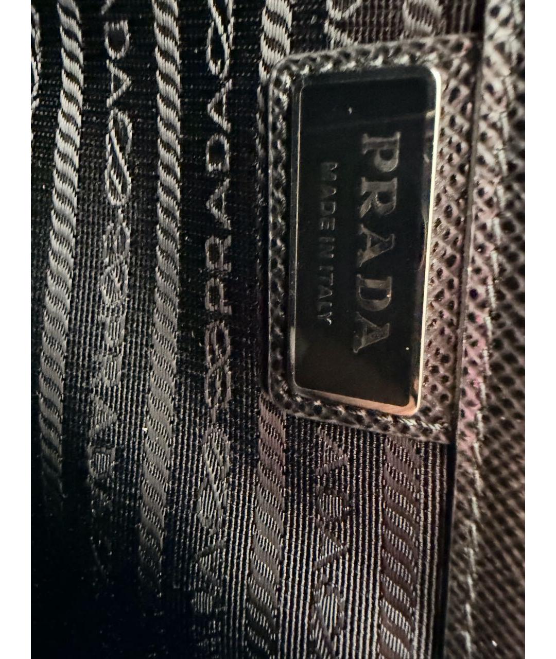 PRADA Черная кожаная сумка тоут, фото 6