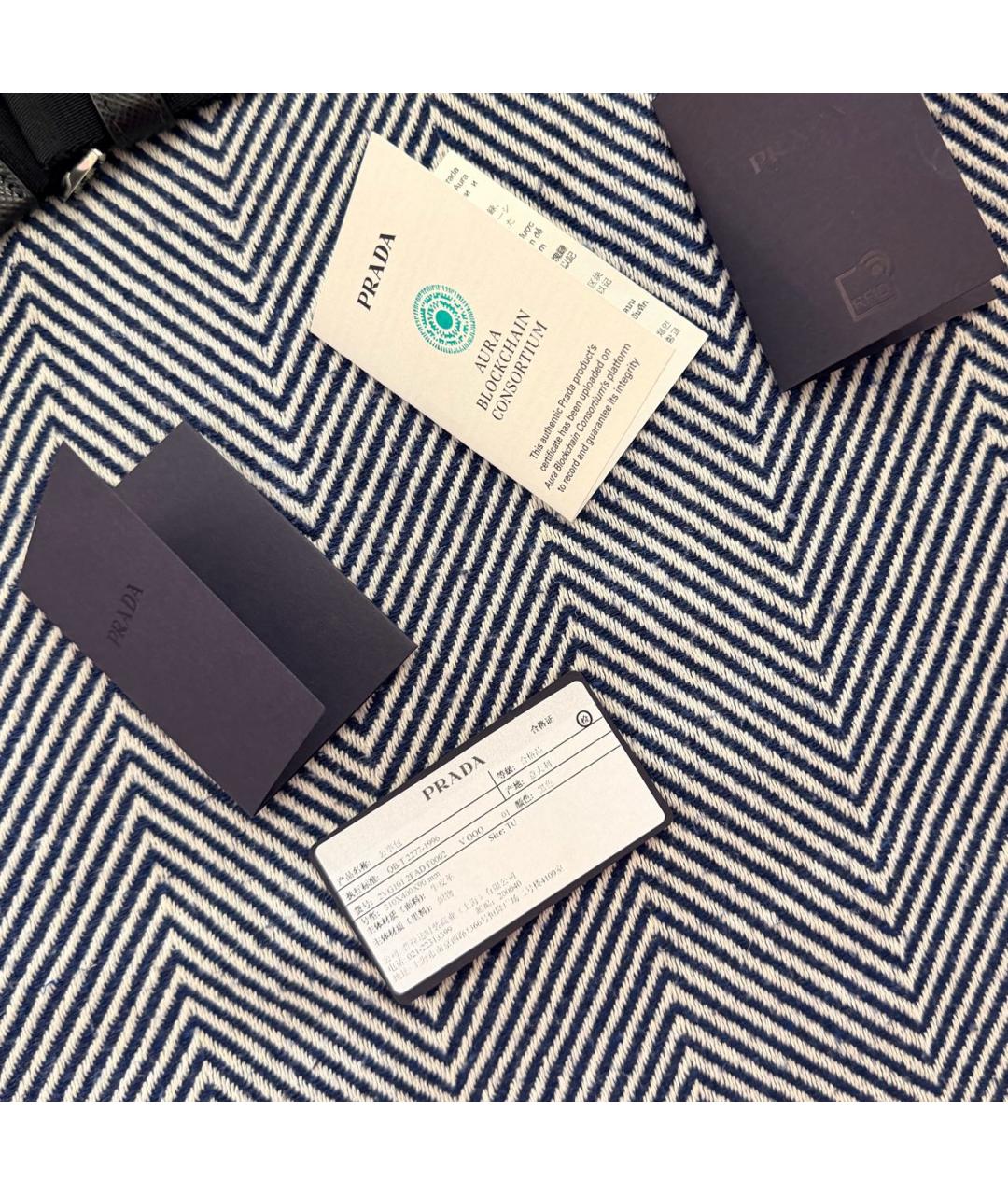 PRADA Черная кожаная сумка тоут, фото 7