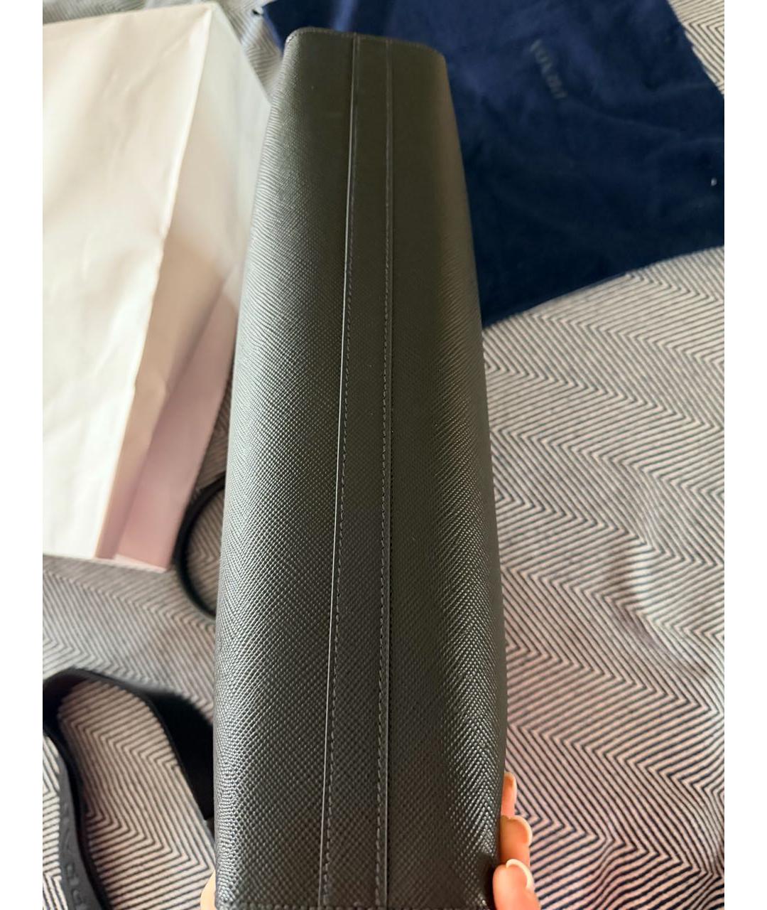 PRADA Черная кожаная сумка тоут, фото 5